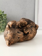 Копилка для денег «Мишка лёжа», гипс, 15×28 см, под бронзу - фото 809343776