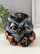 Копилка для денег «Сова в треуголке», гипс, 18×17 см, под бронзу с серебром - фото 809343790