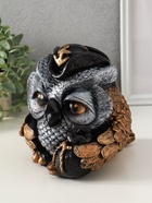 Копилка для денег «Сова в треуголке», гипс, 18×17 см, под бронзу с серебром - фото 809343793