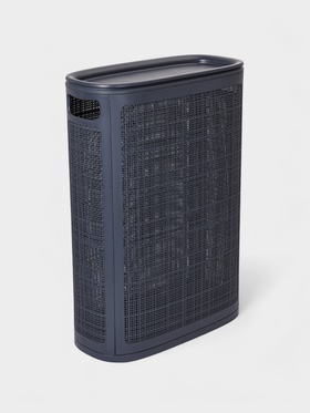 Плетёная корзина для белья с крышкой "Лён" 45л 43×20×60см, цвет графит