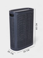 Плетёная корзина для белья с крышкой «Лён», 45 л, 43×20×60 см, графит - Фото 2