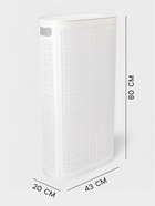 Плетёная корзина для белья с крышкой «Лён», 60 л, 43×20×80 см, белая - Фото 2