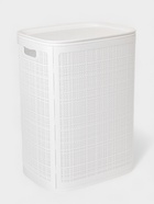 Плетёная корзина для белья с крышкой «Лён», 75 л, 43×32×60 см, белая - Фото 1