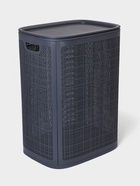 Плетёная корзина для белья с крышкой «Лён», 75 л, 43×32×60 см, графит - Фото 1