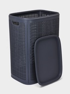 Плетёная корзина для белья с крышкой «Лён», 75 л, 43×32×60 см, графит - Фото 2