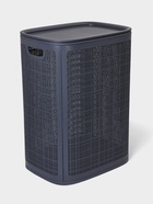 Плетёная корзина для белья с крышкой «Лён», 75 л, 43×32×60 см, графит - Фото 3