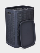 Плетёная корзина для белья с крышкой «Лён», 75 л, 43×32×60 см, графит - Фото 4