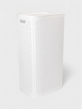 Плетёная корзина для белья с крышкой "Лён" 100л 43×32×80см, цвет белый