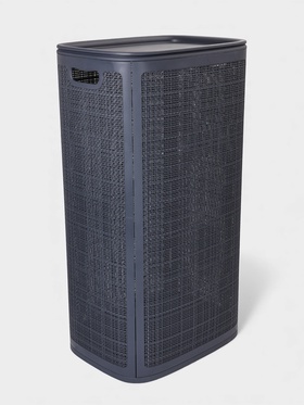 Плетёная корзина для белья с крышкой "Лён" 100л 43×32×80см, цвет графит