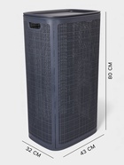 Плетёная корзина для белья с крышкой «Лён», 100 л, 43×32×80 см, графит - Фото 2