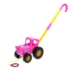 УЦЕНКА Каталка с палкой СИНИЙ ТРАКТОР 25 песен, фраз, звуков.свет.кор.бат Умка в кор.36 шт. - Фото 1