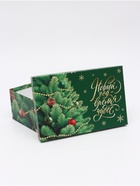 Набор новогодних подарочных коробок 10 в 1 «Изумрудные шары», 12×7×4 – 32.5×20×12.5 см - фото 120060299