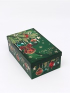 Набор новогодних подарочных коробок 10 в 1 «Изумрудные шары», 12×7×4 – 32.5×20×12.5 см - фото 120060302