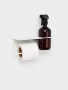 Держатель для туалетной бумаги с полочкой с отверстием для освежителя, белый - Фото 1