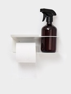 Держатель для туалетной бумаги с полочкой с отверстием для освежителя, белый - Фото 3