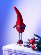 Фигура текстиль «Гном в красном» 55 см, 1 LED, от батареек AG13×3, свечение тёплое белое - фото 60980123