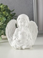 Фигурка светящаяся полистоун «Белоснежный ангел с тортом», 11.8×8×11.5 см - Фото 2