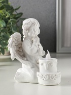 Фигурка светящаяся полистоун «Белоснежный ангел с двухъярусным тортом», 7.7×8.5×11.5 см - Фото 3