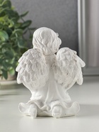 Фигурка светящаяся полистоун «Белоснежный ангел с двухъярусным тортом», 7.7×8.5×11.5 см - фото 809343907