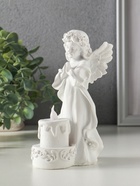 Фигурка светящаяся полистоун «Белоснежная девушка-ангел с тортом», 7.6×8.5×16.3 см - Фото 5