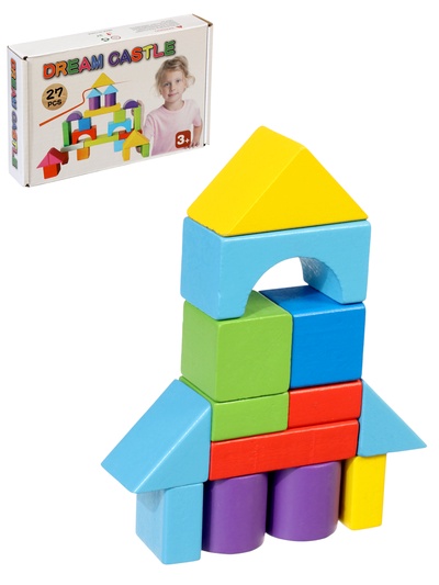 Кубики детские деревянные 27 деталей