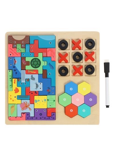 Деревянный  пазл Тетрис 3 в 1