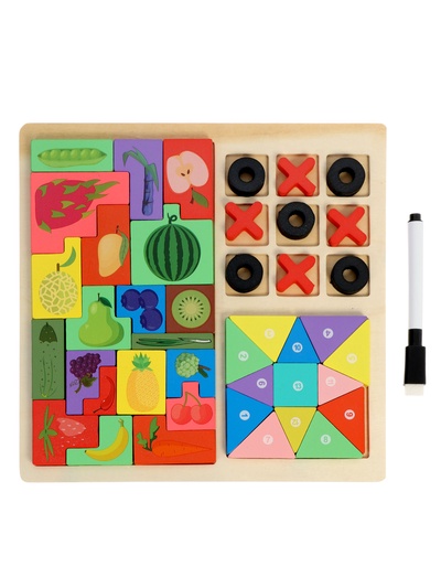 Деревянный  пазл Тетрис 3 в 1