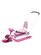 УЦЕНКА Снегокат «Котики», с родительской ручкой, со спинкой, розовый, ТС6-СЛ/К Snow Cat - Фото 7