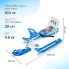 УЦЕНКА Снегокат «Тимка спорт 4-1» Три кота, голубой, белый, со спинкой, ТС4-1/ТК Nika Kids - Фото 2