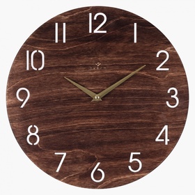 Часы настенные, интерьерные, бесшумные, d-35 см, дерево, открытые 10957457