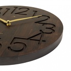 Часы настенные, интерьерные, бесшумные, d-35 см, дерево, открытые, темный циферблат 10957458