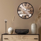 Часы настенные, интерьерные, бесшумные, d-50 см, зеркало, черные 10957465