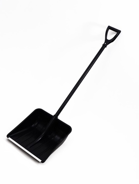 Лопата пластиковая, ковш 400×400 мм, стальной черенок, с оцинкованной планкой