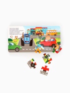 УЦЕНКА Книга картонная с пазлами «Еду, еду на машине!», Синий Трактор, 12 стр. 10959574