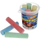 УЦЕНКА Мелки цветные асфальтовые, для творчества "Хот Вилс"С 8 шт, 4 цв, в ведре - Фото 1