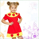 Платье для девочки рост 104 (28), цвет красный+желтый - Фото 1