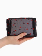 Косметичка дор Сердца, сетка 18*7,5*10, отд на молнии, черный - фото 61614934