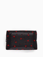 Косметичка женская HEARTS, с рисунком, сетка, на молнии, чёрная - Фото 6