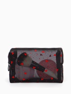 Косметичка женская HEARTS, с рисунком, сетка, на молнии, чёрная - Фото 7