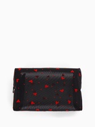 Косметичка женская HEARTS, с рисунком, сетка, на молнии, чёрная - Фото 8