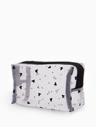 Косметичка женская HEARTS, с рисунком, сетка, на молнии, белая - Фото 1