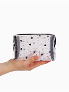 Косметичка женская HEARTS, с рисунком, сетка, на молнии, белая - Фото 2