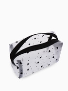 Косметичка женская HEARTS, с рисунком, сетка, на молнии, белая - Фото 4