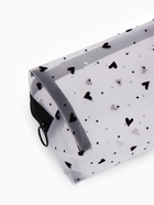 Косметичка женская HEARTS, с рисунком, сетка, на молнии, белая - Фото 5