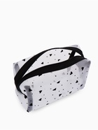 Косметичка женская HEARTS, с рисунком, сетка, на молнии, белая - Фото 4