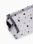 Косметичка женская HEARTS, с рисунком, сетка, на молнии, белая - Фото 6