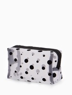 Косметичка женская DOT, с рисунком, сетка, на молнии, белая - Фото 1