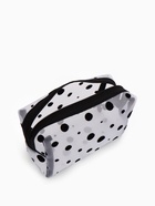 Косметичка женская DOT, с рисунком, сетка, на молнии, белая - Фото 4