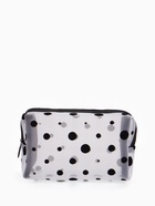 Косметичка женская DOT, с рисунком, сетка, на молнии, белая - Фото 7