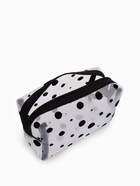 Косметичка женская DOT, с рисунком, сетка, на молнии, белая - Фото 4